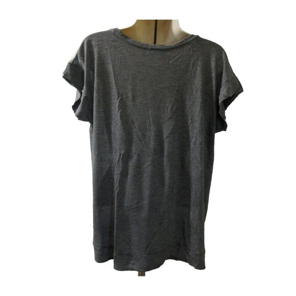 Apt 9 Womens Top Sz Medium Embellished Studded White Front Gray Back Cap Sleeve - Picture 2 of 7